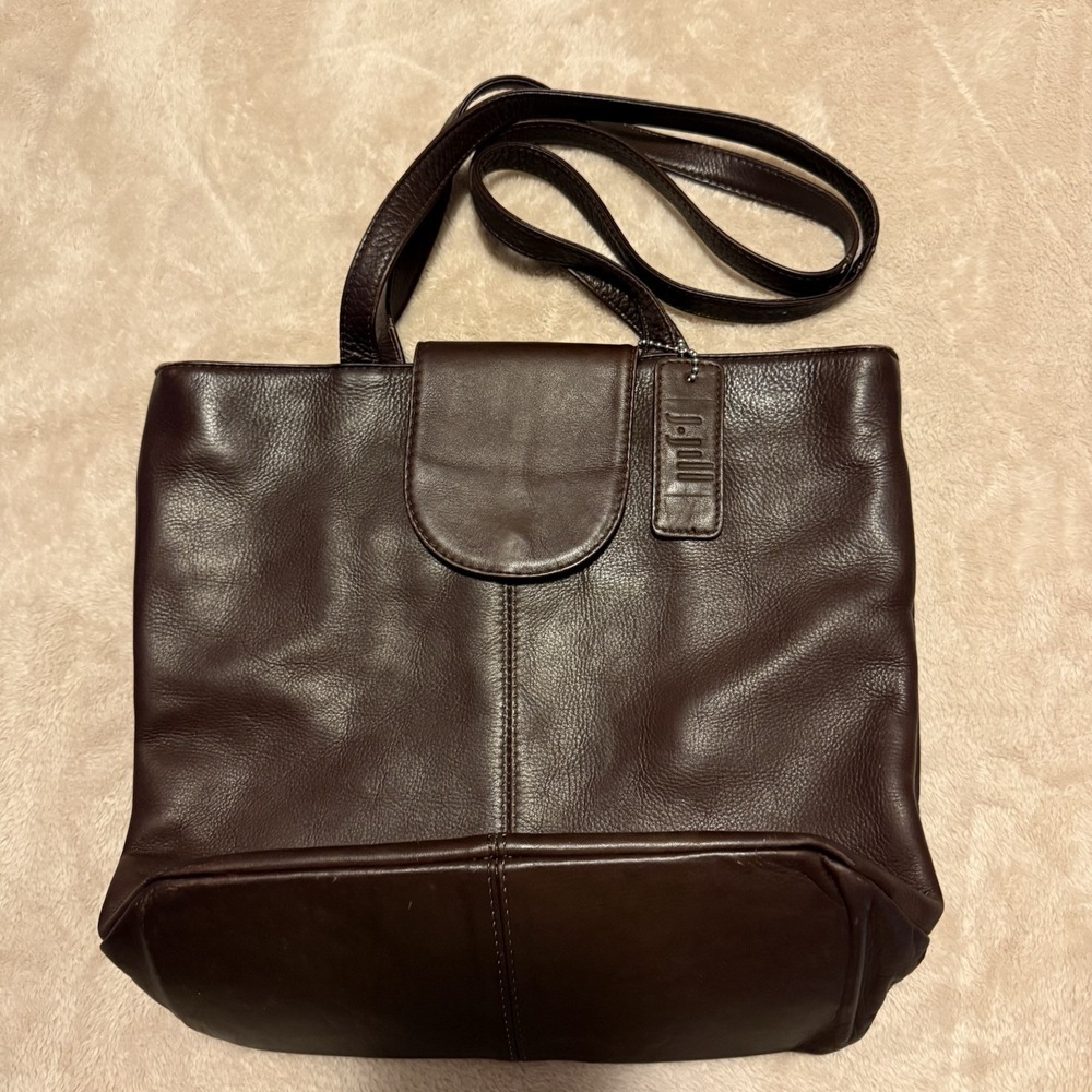 J. Jill Hobo Handbag Brown Leather Boho Hippie Purse Large Shoulder Bag